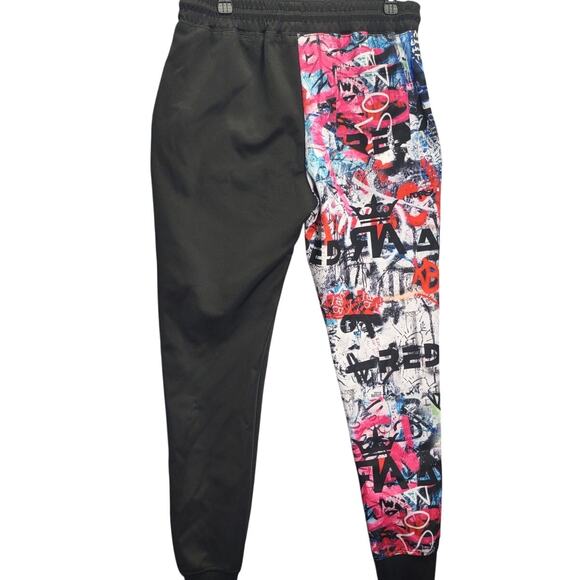 MCMXXXIII Mens Graffiti Print Red Ape Black Drawstring Sweats Joggers - Picture 2 of 8